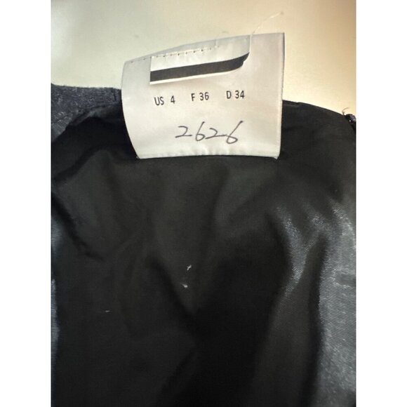 A-K-R-I-S Punto Black Dress With Faux Leather Hem Size 4 - Picture 5 of 5